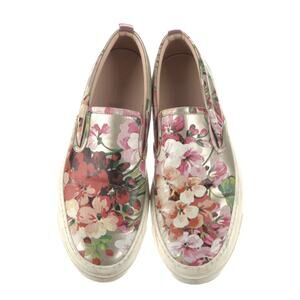 Gucci GG Supreme Monogram Blooms Slip On Low Sneakers Woman Sz 39.5 Pink‎